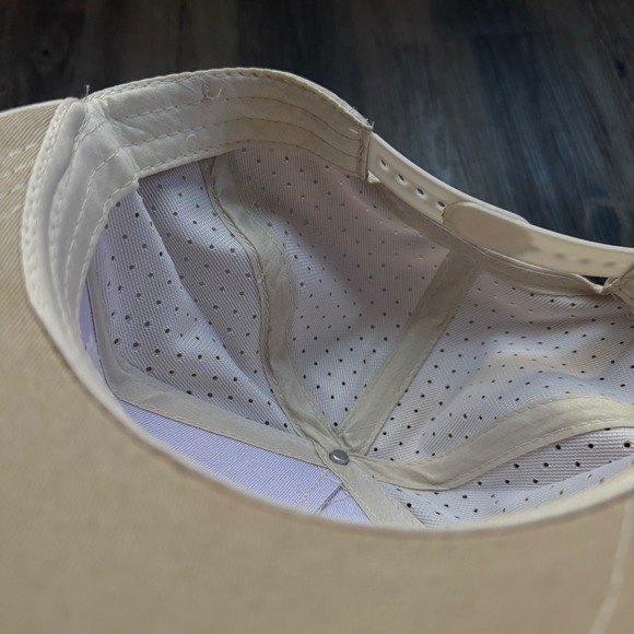 Coca-Cola Embroidered Logo Baseball Cap‎ Cream Flat Bill Snapback Mens - Picture 6 of 6